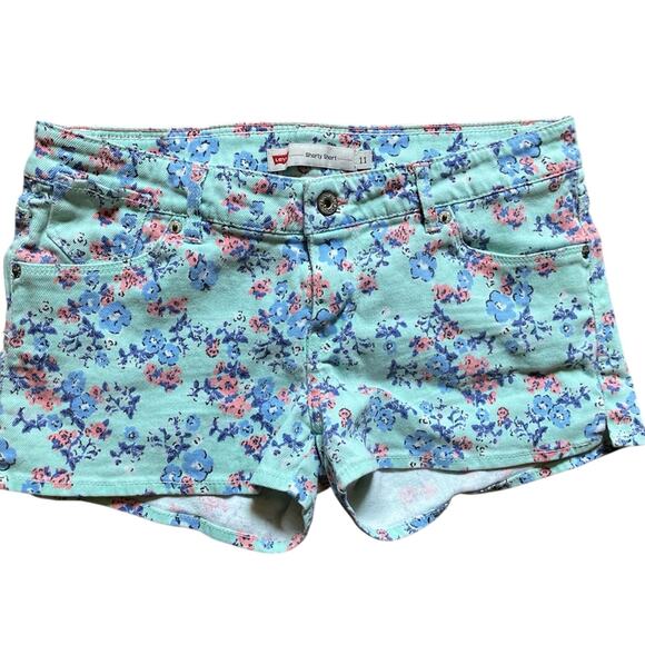 Levi's  Shorty Shorts Floral Multi Color Pockets size 11 - Picture 2 of 13
